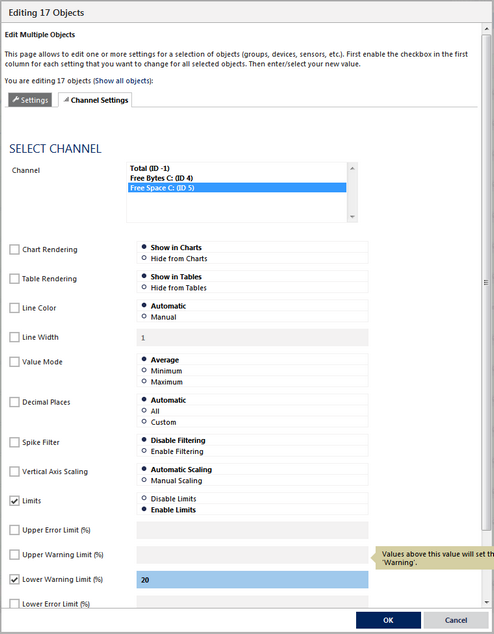 Setting Limits for Channels with Multi-Edit Setting Limits for Channels with Multi-Edit