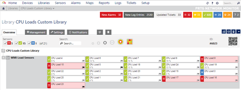 Library overview tab Library overview tab
